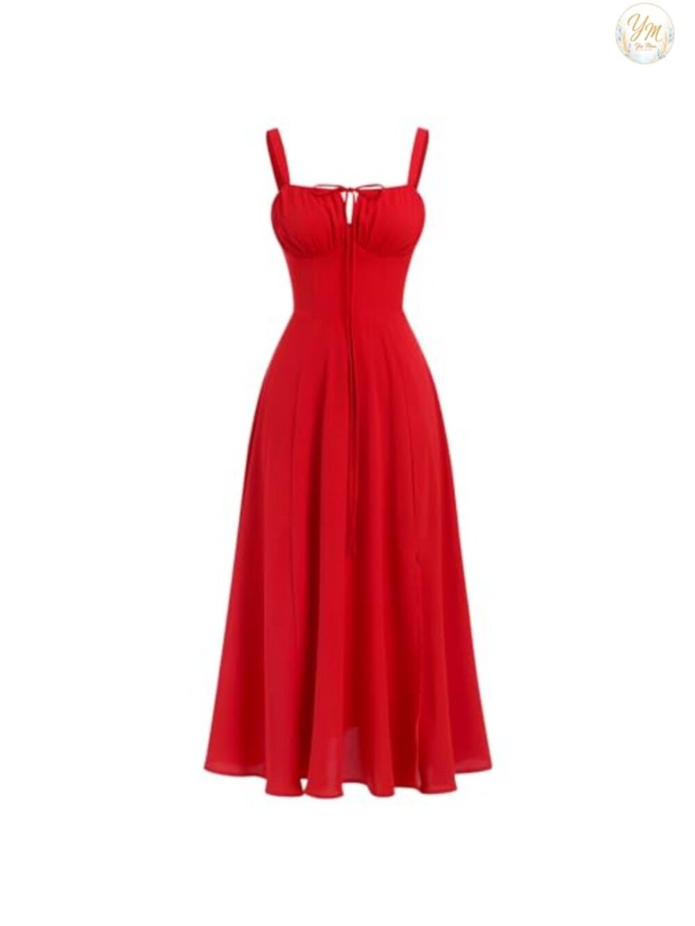 Floral Corset Sundress with Adjustable Spaghetti Straps, High Waist, Side